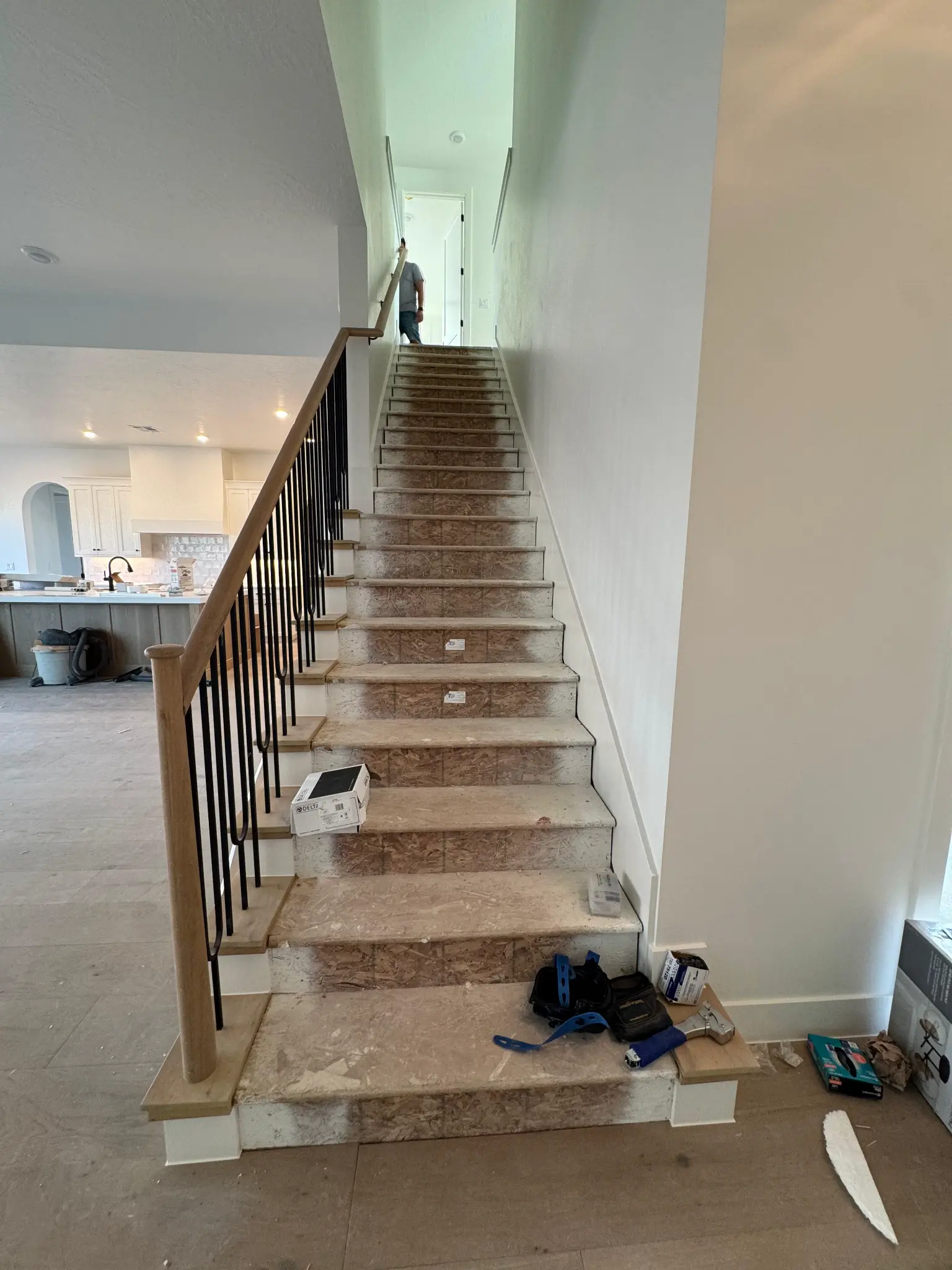 Carpet Installation on Stairs — before